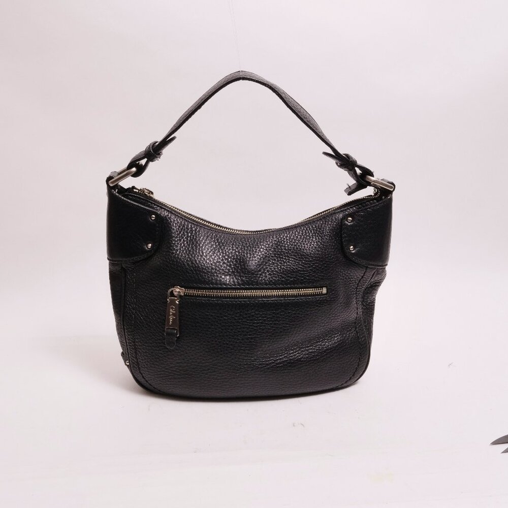 Cole Haan Thick Biker Leather Jacket Purse, black 13" Wide x 9 High x 3" Bottom